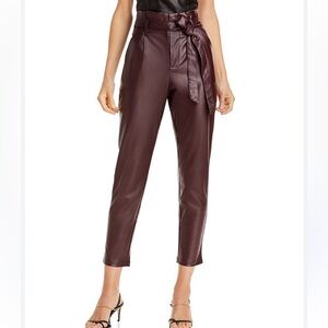 Lucy Paris Faux Leather Paperbag-Waist‎ Pants Size M
